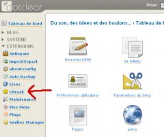 Ajout du lien LiTraAk dans le menu des plugins